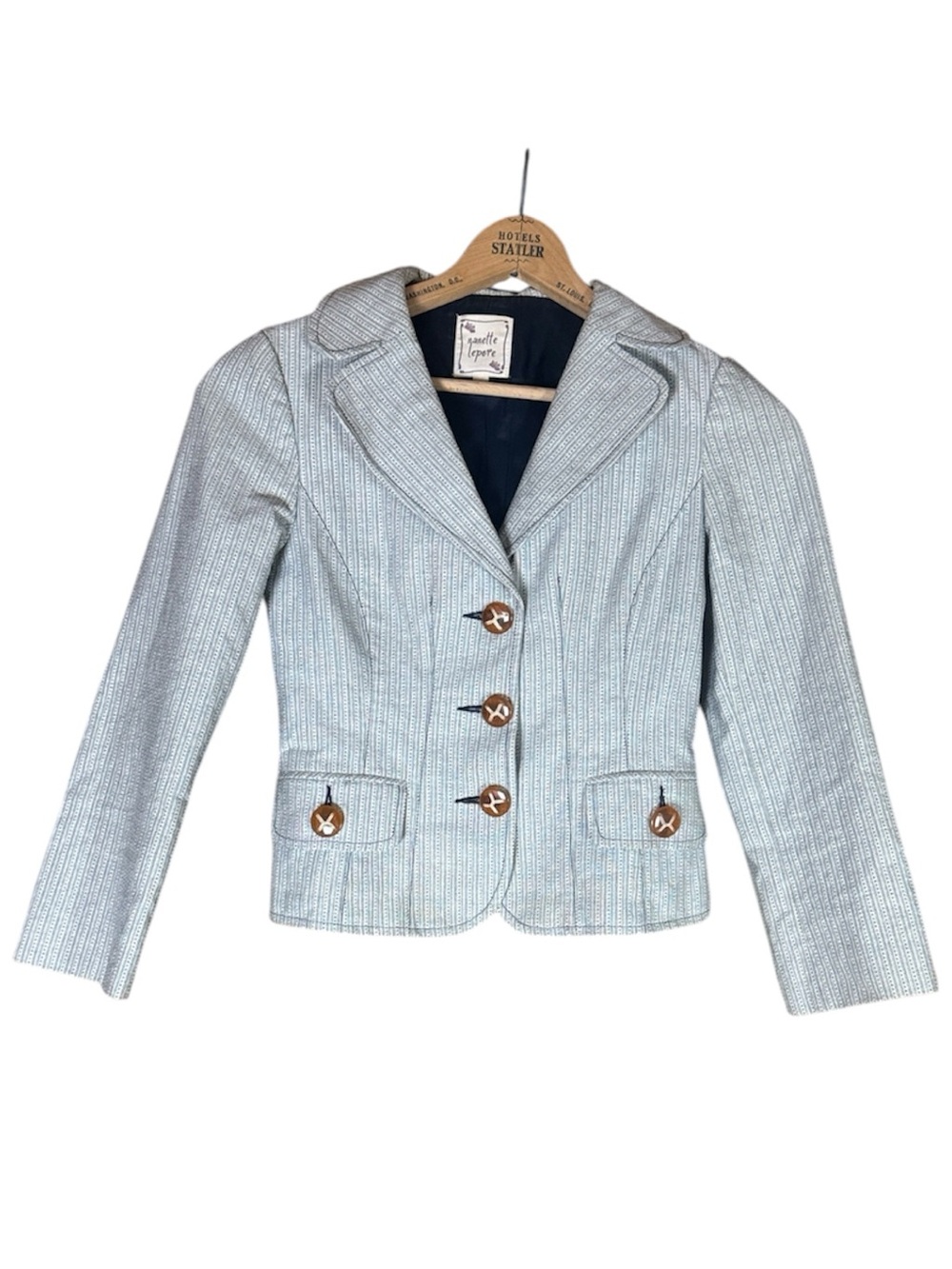 Nanette Lepore Light Blue Striped Blazer